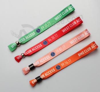 Typical thread cloth event wristbands for festival days