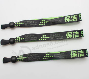Custom logo EU standard custom ribbon fabric wristband sample free