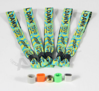 Wholesale printed ribbon wristbands nylon for festival ticket