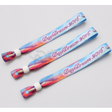 Stoffen polsband voor evenementen met witte kunststof sloten groothandel armbanden