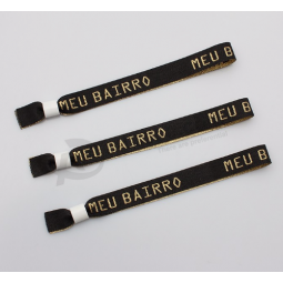 Eco-friendly Woven fabric logo custom entrance numbered wristbands
