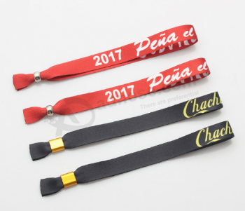 Geweven polsbanden met Een-time slider custom stoffen bar armband