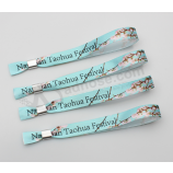 OEM-Custom-Print-Stoff-Armbänder mit einem-Aus Schließung