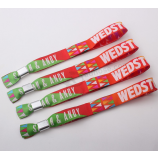 Diy benutzerdefinierte Handwerk gewebt Polyester Stoff Weihnachten Ornamente Veranstaltungen Armbänder