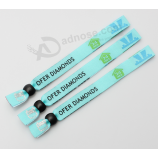 Poliéster personalizado tecido amizade pulseira a granel personalizado