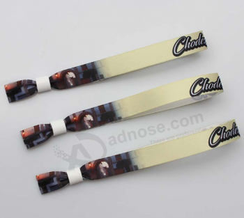 Branding fabric fastener letter can be printing logo wristband