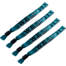 Woven polyester sublimation cheap custom logo wristband