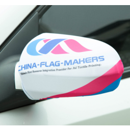 Snelle levering personaliseer polyester auto spiegel dekking vlag