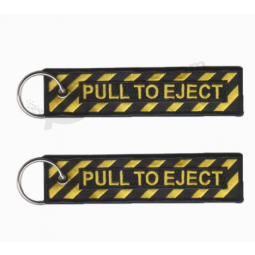 High quality custom design keychain woven key tag