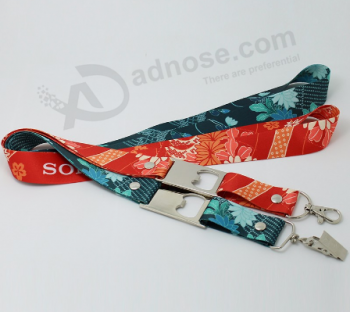 Heat transfer printing polyester eco-friendly lanyard with hook