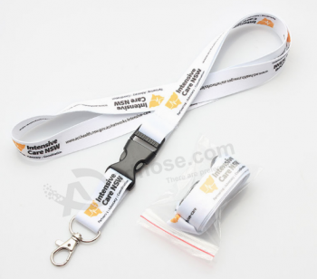 Hot sale polyester sublimation printing lanyard with oval hook