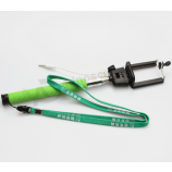 Cheap custom plastic clip polyester tube lanyard for pen