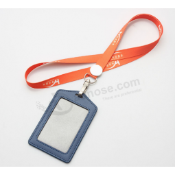 Cheap exibition business card holder lanyard with metal hook