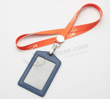 Cheap exibition business card holder lanyard with metal hook