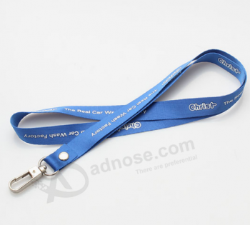 Factory custom sublimation soft lanyard with metal hook