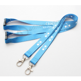 GroßhandeL benutzerdefinierte PoLyester DoppeL CLip Lanyard HersteLLer