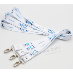 Polyester sublimation custom single lanyard with oval hook