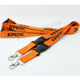 Factory custom double weaving logo neck lanyard 