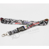 Silk screen nylon safety lanyard with safety buckle