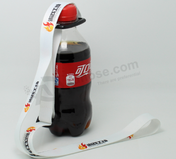 Popular silk screen lanyard neck strap with bottle holder