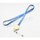 Factory customized dye sublimation printed retractable lanyard