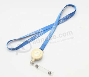 Factory customized dye sublimation printed retractable lanyard