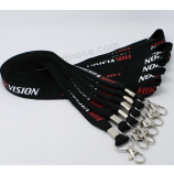 High-end printing logo black lanyard for fair