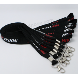 High-end printing logo black lanyard for fair