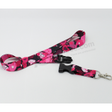 Hochwertiges Druck-NyLon-Lanyard gedruckt rosa Lanyard