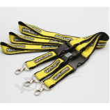 Sample free custom name branded flat woven lanyards