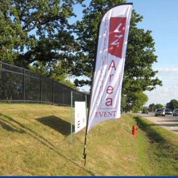 Promotion outdoor cheap flying feather swooper flags with high quality and any size