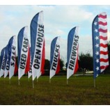 Heißer verkauf benutzerdefinierte werbe Außeneinsatz Swooper 5m feder banner fLagge