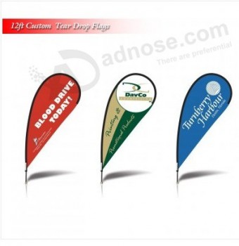 12FT Full Color Custom Tall Swooper Advertising Flag Feather Banner