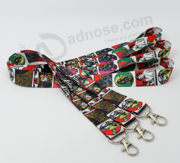 Colourful polyester logo lanyard fashion neck straps
