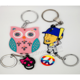 Gummi schlüsselanhänger hersteller 3d soft pvc keychain