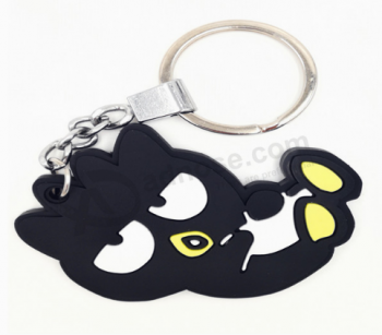 Cheap promotional gifts rubber keychain with custom logo
