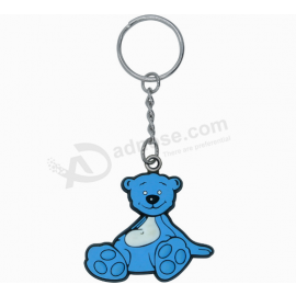 Custom shape rubber pvc cartoon key ring with chain