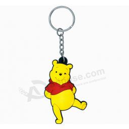Promotional cartoon rubber silicone key tag for kids