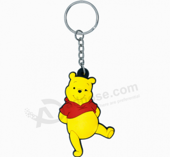 Promotional cartoon rubber silicone key tag for kids