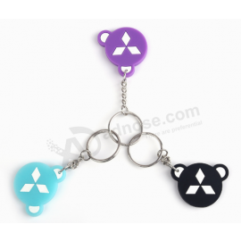 Fashion pvc rubber keychain silicone car key tags