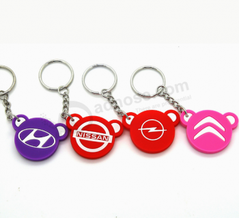 Promotional shaped pvc rubber car key tag wholesale