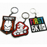 Promotional custom logo rubber key chain soft pvc keyring