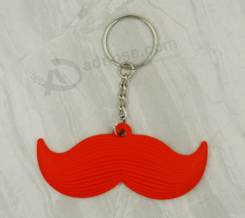 Keychain en caoutchouc moustache 3d personnaLisé pour Le cadeau de noëL
