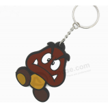 Chave de borracha macia do pvc da forma feita sob encomenda do keychain da chave