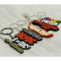 Wholesale Colorful Embossed Rubber Key Chains Custom with your logo