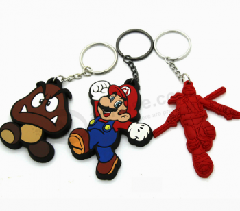 Wholesale Cute Cartoon Keychain Custom Rubber Keychains with high quality and any size