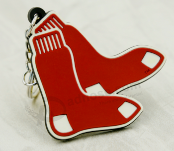 Promotional Gift Cartoon Rubber Keychain for Christmas with high quality and any size