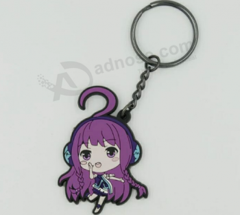 Wholesale Custom Design Rubber PVC Key Chain For Girls with high quality and any size
