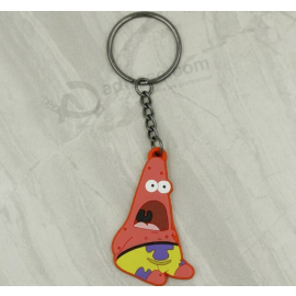 Keychain de dessin animé en siLicone soupLe de keychain de PVC de promotion