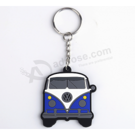 Barato promocionaEu carro forma borracha keychain para chave do carro